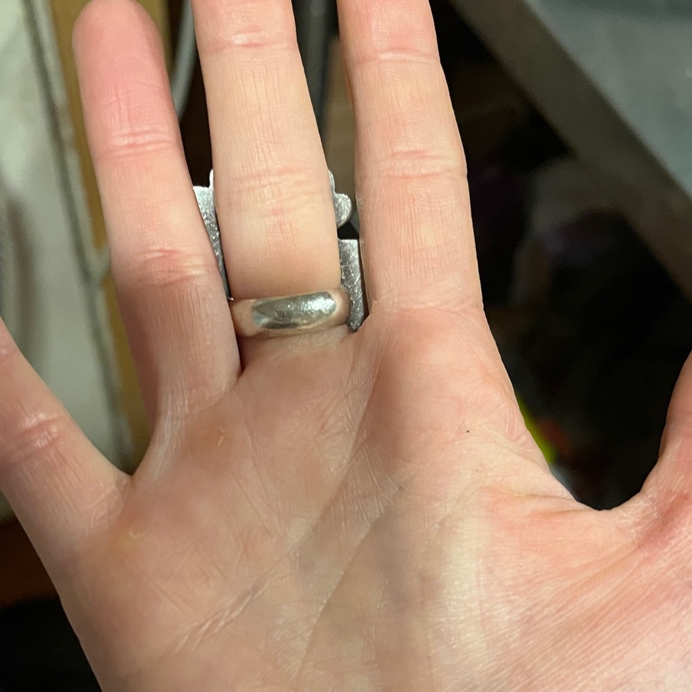 Dark Moon Silver Turquoise Statement Ring - image 2